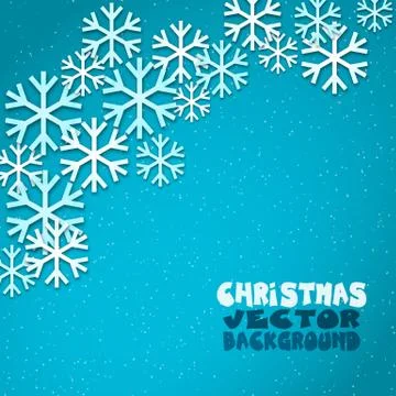 Winter vector background with flying snowflakes. Stock Illustration