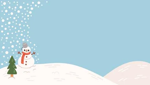 Winter vector background snow blue flat design Stock Illustration