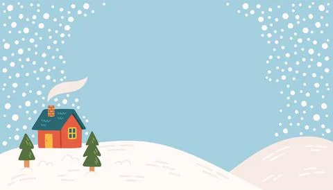 Winter vector background snow blue flat design Stock Illustration