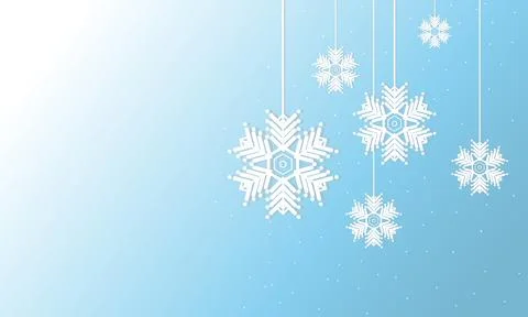 Winter vector background, snowflakes hang down, copy available. Stock Illustration