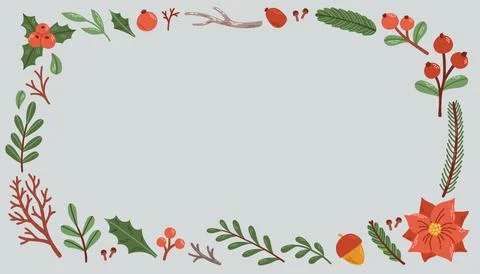 Winter vector background wreath flat design Stock Illustration