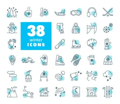 Winter vector icon set. Wintertime Stock Illustration