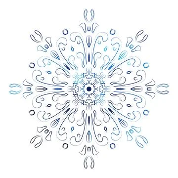 Winter vector icy circular ornament Stock Illustration