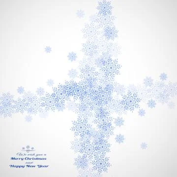 Winter vector poster for Happy New Year and Merry Christmas holidays with blu Stock Illustration