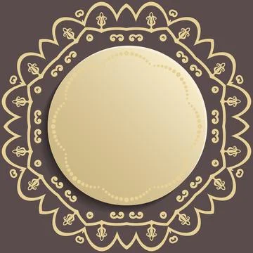 Winter Vector Round Frame With Floral Elements Stock Illustration