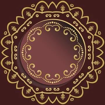 Winter Vector Round Frame With Floral Elements Stock Illustration