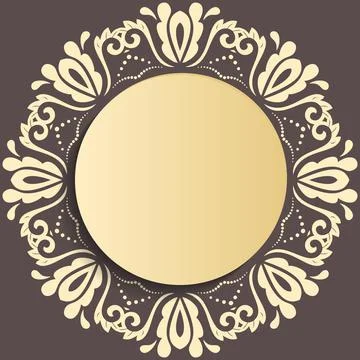 Winter Vector Round Frane With Floral Elements Stock Illustration