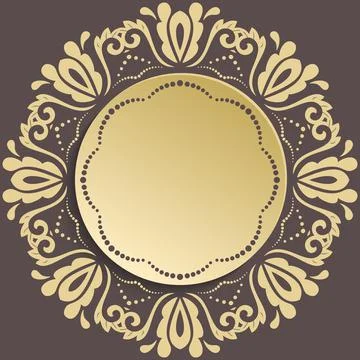 Winter Vector Round Frane With Floral Elements Stock Illustration