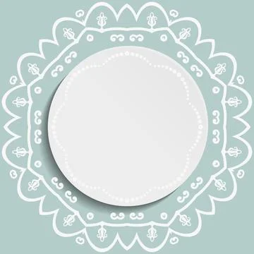 Winter Vector Round Frane With Floral Elements Stock Illustration