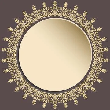 Winter Vector Round Frane With Floral Elements Stock Illustration
