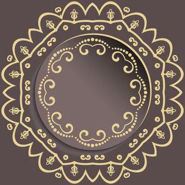 Winter Vector Round Frane With Floral Elements Stock Illustration