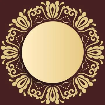Winter Vector Round Frane With Floral Elements Stock Illustration