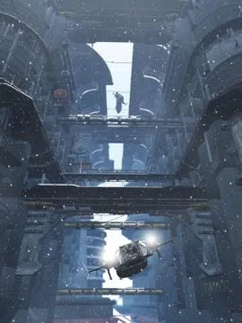 Winter In The Vertical City Stock Illustration