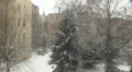 Winter with very much snow in urban backstreet area HD Footage