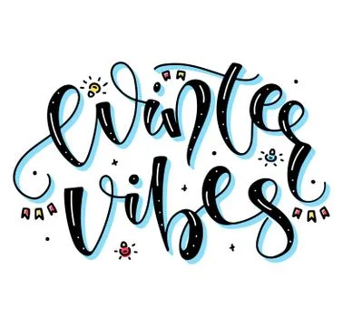 Winter vibes - multicolored vector illustration Stock Illustration