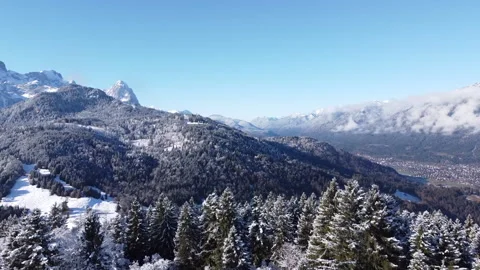Winter View of Alpine Mountains Stock Footage 296243826