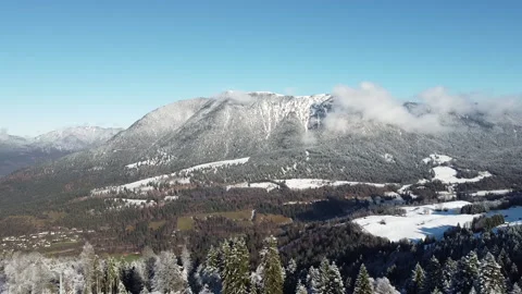 Winter View of Alpine Mountains Stock Footage 296243903
