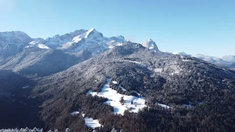 Winter View of Alpine Mountains Stock Footage 296243904