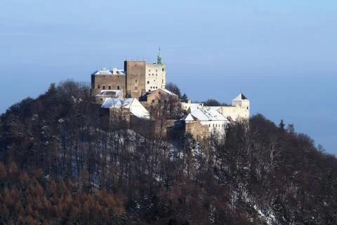 Winter view of the Buchlov Castle Stock Photos