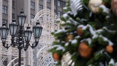 Winter view building of the State Duma of Russian Federation Stock Footage 101334575