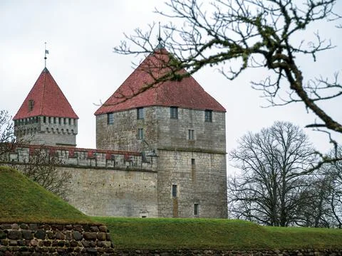 A winter view of castle, Stock Photos