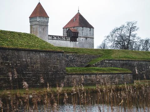 A winter view of castle, Stock Photos