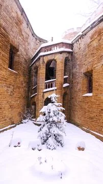 Winter view of Castle. Stock Photos
