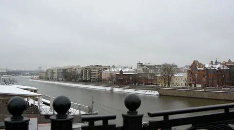 Winter view of the Christ the Savior Cathedral Stock Footage 35106394