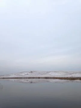 Winter view of lake Stock Photos