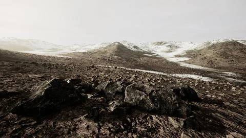 Winter view in the Massive Eilat Nature Reserve Stock Illustration