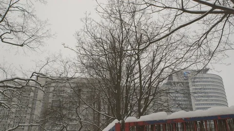 Winter View of Nożyk Synagogue in Warsaw, Poland Stock Footage 73490480