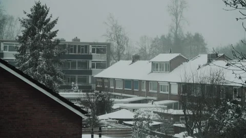 Winter View Outside Of Window During A Snowy Winterday Stock Footage 148102407