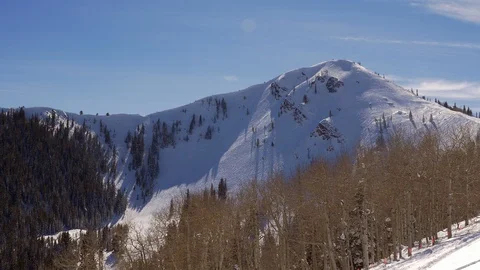 Winter view of snow-covered Jupiter Peak, Park City, Utah. Stock Footage 108862397