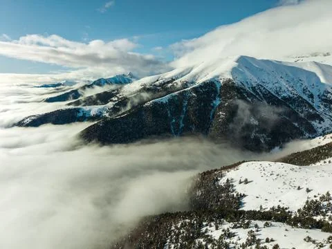 Winter View in the Spanish Pyrenees Stock Photos