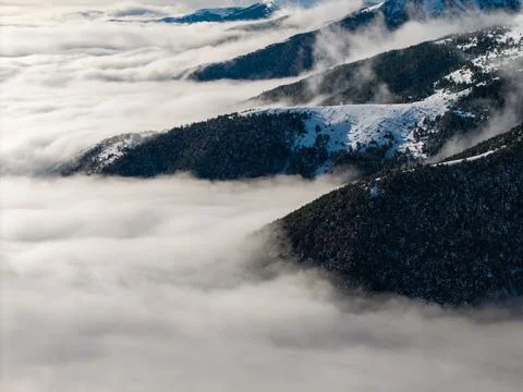 Winter View in the Spanish Pyrenees Stock Photos