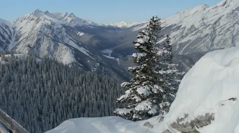 Winter view from Sulpher Mountain Banff Stock Footage 32282668
