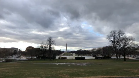 Winter View from the US Capitol Building Stock Footage 109177151