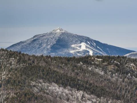 Winter view of Whiteface Mountain from Cascade Mountain Stock Photos