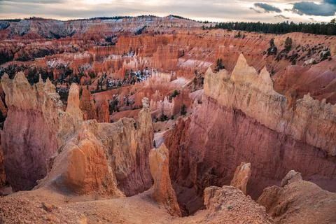 Winter Views on the Formations in Bryce, Bryce Canyon National Park, Utah Stock Photos