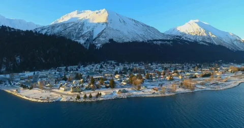 Winter views from Seward, Alaska Stock Footage 122911989
