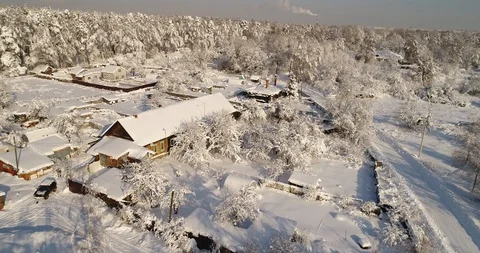 Winter village Stock Footage 92420873