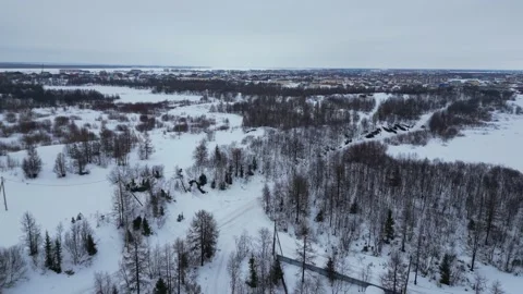 Winter in the village Stock Footage 238019050