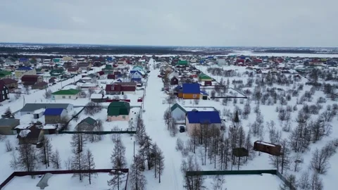 Winter in the village Stock Footage 238019065
