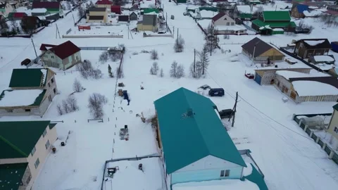 Winter in the village Stock Footage 238369057