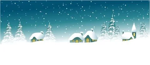 Winter village Stock Illustration