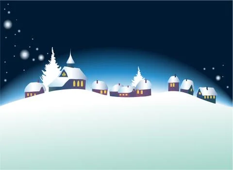 Winter village Stock Illustration