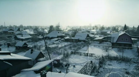 Winter village sequence Stock Footage 608178