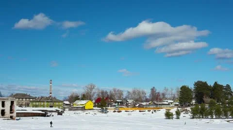 Winter Village Timelapse Stock Footage 10877316