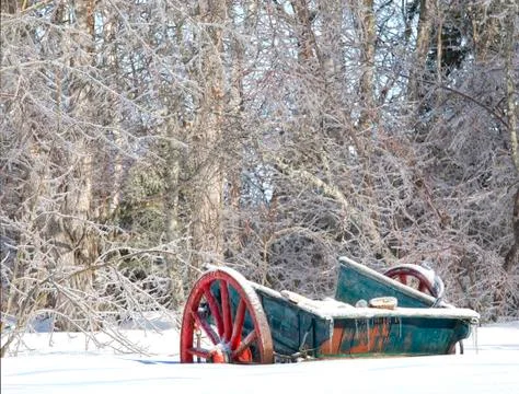 Winter wagon Stock Photos