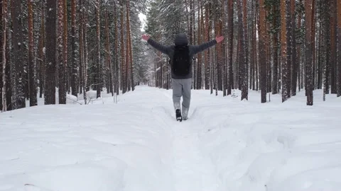 Winter walk in the park. Stock Footage 170942031